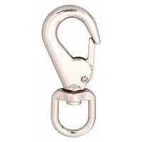 Zinc eyelet spring snap with a 7/16 in solid-gate opening. Designed for general utility tasks such as securing light loads or attaching tools to a belt. Not for lifting applications