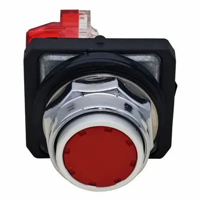 Dayton Flush Push Button Operator: Non-Illuminated, Flush Profile, Metallic, 30 mm - Flush-Mount Push Buttons