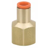 SMC Push-Fit Adapter Fitting: 8 mm OD x 1/8 in Pipe Size, Push-to-Connect x BSPT, Brass, White (MPN KQ2F08-01A)