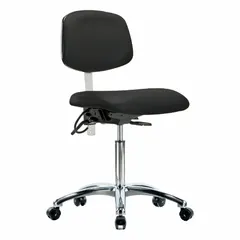 Vinyl ESD & Cleanroom Task Chair, Armless, ISO 5, Aluminum Base
