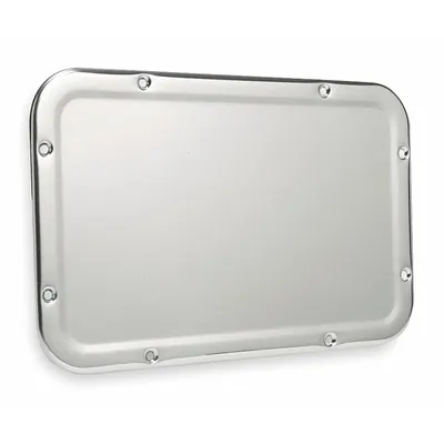 BRADLEY Bathroom Mirror: Rectangular, Stainless Steel, 17 1/4 in Overall Ht - Non-Glass Security Bathroom Mirrors