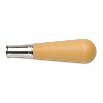 NICHOLSON Handle Woodw/Metal Ferru: Contoured, Wood, Push-On, 5 3/4 in Overall Lg - Push-On Handles