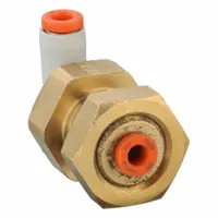 SMC Push-Fit Elbow Fitting: 1/8 in OD x 1/8 in OD Size, Push-to-Connect x Push-to-Connect, Brass (MPN KQ2LE01-00A)