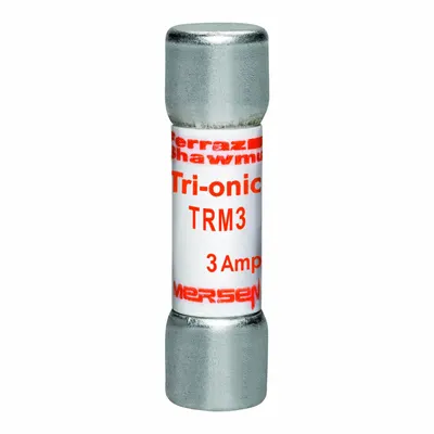 MERSEN Fuse: TRM Series, Midget, Time-Delay, 3 A, 250 V AC, 13/32 in x 1 1/2 in - Time-Delay Cylindrical Fuses