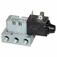 Solenoid Air Control Valve: 24V DC, Four-Way / Two-Position, Female 1/8 in NPT, Single Solenoid, NPT (MPN 031SA441B000061)