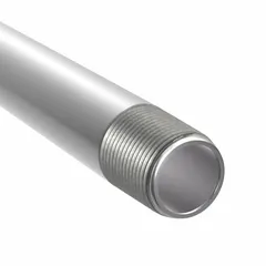 This heavy-wall rigid metal conduit (RMC) is made of 304 stainless steel with a polished finish. It has a 3 in trade size, 10 ft length, and male NPT threads. Suitable for providing mechanical protection to electrical wiring in industrial environments where corrosion resistance is required. Complies with full NEC standards.