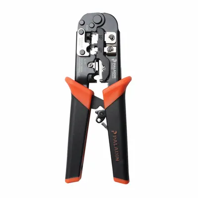 PALADIN Crimper: For RJ-45, UTP, 7 1/2 in Overall Lg, Deluxe Cushion Grip - Modular Data Plug Crimpers