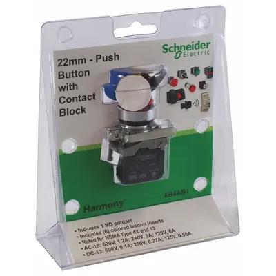 SCHNEIDER Flush Push Button Operator: Non-Illuminated, Flush Profile, Metallic, 22 mm - Flush-Mount Push Buttons