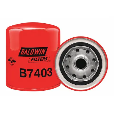 BALDWIN FILTERS Oil Filter: B7403, 3/4"-16 Thread Size, 4 3/8 in Overall Ht - Spin-On Oil Filters