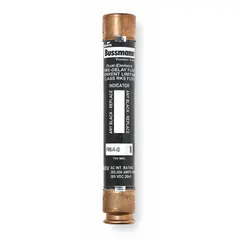 Class RK5 time-delay cylindrical fuse rated 15 A at 250 V AC and 125 V DC. Features an indicating function that visually shows when the fuse has opened. Suitable for overload and short-circuit protection in branch circuits, motor circuits, and transformers.