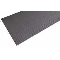 Antifatigue Runner: Ribbed, 3 ft x 12 ft, 5/8 in Thick, Black, PVC Foam, Beveled Edge (MPN 410S5312BL)
