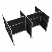 VERSARE Cubicle Kit: 72 in Overall Ht, 48 in_72 in Overall Wd, 8 Panels, Black, Fabric (MPN HPEK-4P4-S-BLK)