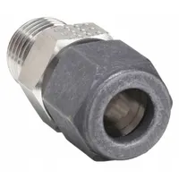 PARKER Compression Fitting Straight: 1/4 in OD x 1/4 in Pipe Fitting Size, Compression x ORB (MPN 4-4 ZHBA-SS)