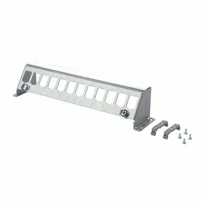 METZ CONNECT Patch Panel: Rail, Aluminum Zinc Sheet, 45° Mounting Angle, 12 Ports - Voice & Data Housings, Panels & Connector Components
