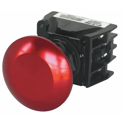 EATON Hazardous Location Push Button: 30 mm, Metallic, Mushroom Head Profile - Mushroom-Head Push Buttons