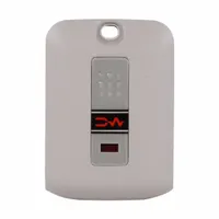 Single-button, single-channel key ring transmitter for security systems. Operates at a maximum frequency of 300 MHz. Batteries included for immediate use