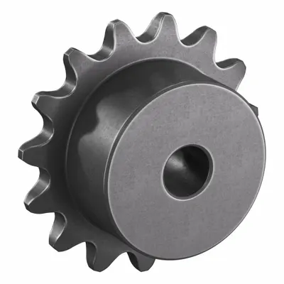 TSUBAKI Sprocket: One-Sided Hub, For Single Strands, 25, 15 Teeth, 1.203 in Pitch Dia - Size 25 Plain-Bore Roller Chain Sprockets