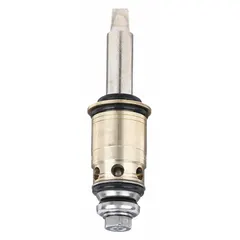 This 12-pack of brass compression cartridges is designed for hot/cold water faucets. Each cartridge serves as a replacement internal valve mechanism for controlling water flow. Suitable for commercial and industrial plumbing applications requiring reliable flow control.