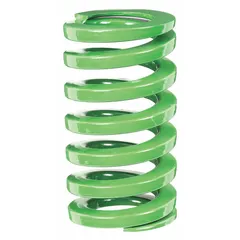 This RAYMOND die spring is made from alloy steel with a cylindrical shape and closed, ground ends. It is an ISO-D series spring measuring 5 inches in length and 1.25 inches in outside diameter, sold in a pack of 3. Die springs of this type are used in stamping dies, metal forming tools, and industrial presses to provide controlled force and return action under high cyclic loads.
