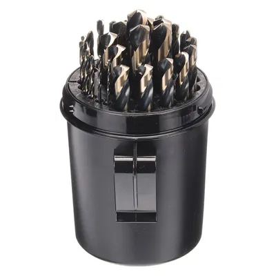 CLE-LINE Mechanics Length Drill Bit Set: 29 Pc, 1/16" to 1/2", 135° Split Point - High-Speed Steel Mechanics-Length Drill Bit Sets