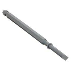 This 5-pack of APEX impact bits features a slotted head design for use with impact drivers. Each bit has a hex drive and is impact rated for high-torque fastening applications. The bits are sized 8F-10R (imperial) and are suitable for industrial assembly, maintenance, and construction tasks.