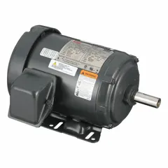 Totally enclosed fan cooled (TEFC) 3-phase AC motor with rigid base mount. Delivers 1 1/2 hp at 3515 RPM on 208-230/460V AC, drawing 7.8/3.9 A full load. Suitable for continuous-duty applications such as pumps, fans, conveyors, and compressors in industrial environments.