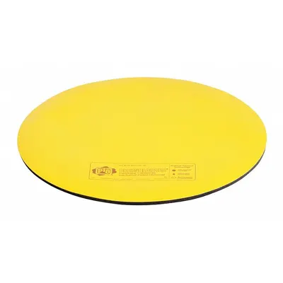 PIG Drain Cover Seal: 20 in diameter, 14 in dia Max Drain Size, Black/Yellow - Self-Sealing Drain Cover Seals