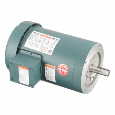 LEESON Three Phase TEFC Motors: C-Face Mount, Totally Enclosed Fan Cooled, 1 hp - C-Face 3-Phase General Purpose AC Motors