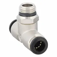 AIGNEP USA Push-Fit Tee Fitting: 8 mm OD x 8 mm OD x 1/4 in Pipe Size, Nickel, Silver, 5 PK (MPN 50210N-8-1/4-PK5)