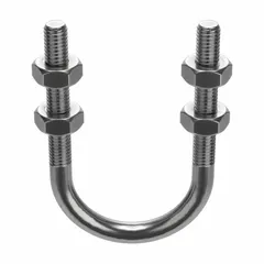 This standard U-bolt is designed for securing 1 1/2 in pipe to structural supports. It features a 3/8"-16 thread size, 3 in inside height, and is made of stainless steel with a plain finish. Commonly used in plumbing, HVAC, and industrial piping systems for corrosion-resistant clamping.