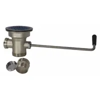 DOMINION COMMERCIAL FAUCETS Drain Assembly: Brass, Chrome, 2 1/2 in Overall Ht, 2 in Overall Dia (MPN 59-0001)