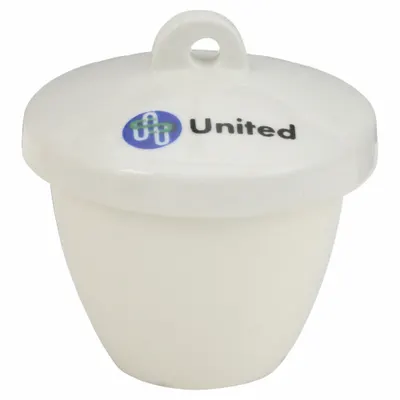 UNITED Crucible: 30 mL Capacity - mL, 43 mm Dia, 37 mm Overall Ht, Glazed, Porcelain - Crucibles