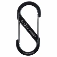 NITE IZE Double Carabiner: 100 lb Working Load Limit, Wire Gate, Stainless Steel (MPN SB5-03-01)