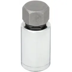This hex bit socket features a 7/16 in hex tip with a fixed insert design for secure engagement. With an overall length of 2 1/4 in, it is suited for driving hex-head fasteners in assembly, maintenance, and repair tasks.