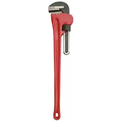 Straight pipe wrench with serrated jaws and I-Beam handle, 60 in overall length, 8 in jaw capacity. Designed for gripping and turning pipes and fittings in plumbing, industrial maintenance, and construction applications.