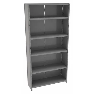TENNSCO Metal Shelving: Standalone, Light-Duty, 36 in x 12 in, 72 in Overall Ht - Light-Duty Standalone Closed Metal Shelving