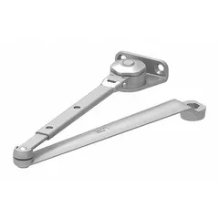 This replacement arm is designed for use with LCN 4040XP series door closers. It features a parallel arm configuration with an adjustable spring mechanism. Constructed of aluminum, the arm is ADA compliant for accessibility. Suitable for commercial and industrial door applications requiring controlled closing.