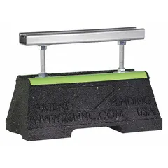 This elevated support block system with strut channel is used for mounting and supporting piping, conduit, or equipment on rooftops or other surfaces. The pre-galvanized steel support provides corrosion resistance, while the rubber base dampens vibration and protects the mounting surface. Base size is 9.32 inches in length, overall length 10.5 inches.