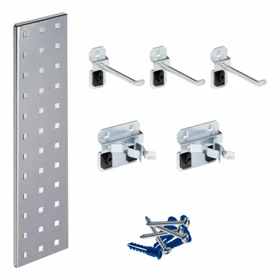 TRITON PRODUCTS Pegboard Strip Kit: Square, 3/8 in Peg Hole Size, 4 1/2 in x 18 in x 9/16 in - Square-Hole Pegboard Strip & Accessory Kits