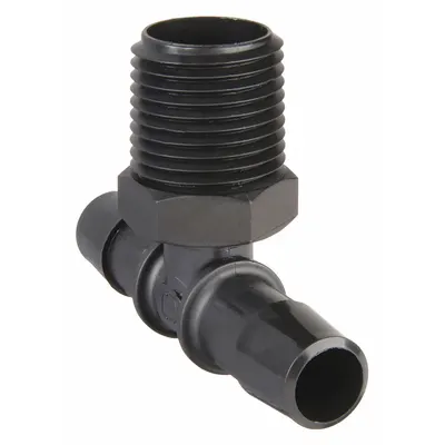 ELDON JAMES Barbed Tee: 1/4 in Pipe x 1/4 in ID x 1/4 in ID Fitting Size, Barbed/Threaded - Standard Nylon Barbed Tube Fittings