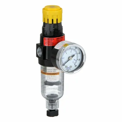 Parker Filter Regulator: 14 Series, 1/4 in NPT, 18 scfm, 5 micron, 0 psig to 125 psig - Parker FRL Air Filter/Regulators