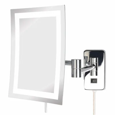 SEE ALL INDUSTRIES Makeup Mirror: Rectangular, Glass, 13 in Overall Ht, 11 in Overall Wd, 3 in Overall Dp - Makeup Mirrors