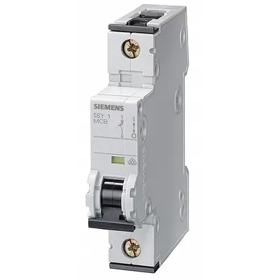 Siemens 5SY6 Series C-Curve 1-Pole UL1077 Supplementary Protector - C-Curve, 1-Pole UL1077 DIN Rail-Mount Supplementary Protectors
