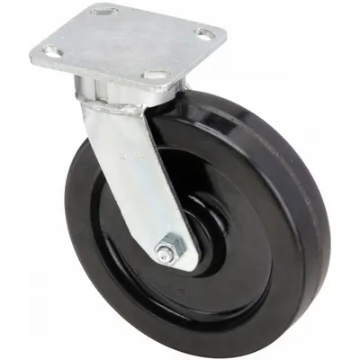RWM Plate Caster: Swivel, Phenolic, 8 in Wheel Dia, 2 in Wheel Wd, 10 1/8 in Mounting Ht - Medium-Duty General-Purpose Kingpinless Plate Casters