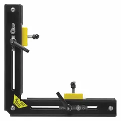 This switchable welding magnet holds ferrous workpieces at a precise 90-degree angle for welding, assembly, or fabrication. The magnetic on/off switch allows easy release and repositioning. With a maximum pull of 400 lb, it is suitable for positioning steel plates, pipes, or beams without clamps.
