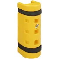 RACK SENTRY Pallet Rack Guard: Strap-On, On Upright, 4 in x 6 1/4 in x 18 in, Thermoplastic, Yellow (MPN RS100)