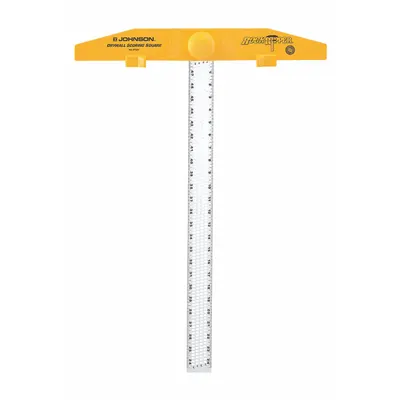 JOHNSON LEVEL Drywall Scoring Square: 20 in Base Lg, 20 in x 2 in, 24 in x 2 in, Clear - Drywall Squares