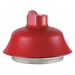 Red pendant-mount base for mounting warning lights. Overall width 8 13/16 inches. Designed for use with FEDERAL SIGNAL 24XSTHI-CN model. Provides a stable mounting solution for visual signaling in industrial environments.