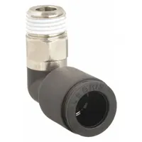 LEGRIS Push-Fit Elbow Fitting: 1/8 in OD x 1/8 in Pipe Size, Push-to-Connect x MBSPT, Black, 10 PK (MPN 3109 53 10)