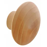 PRIME-LINE Closet Door Pull Knob: Brown, Wood, Primed For Painting, 15/16 in Projection (MPN N 7298)